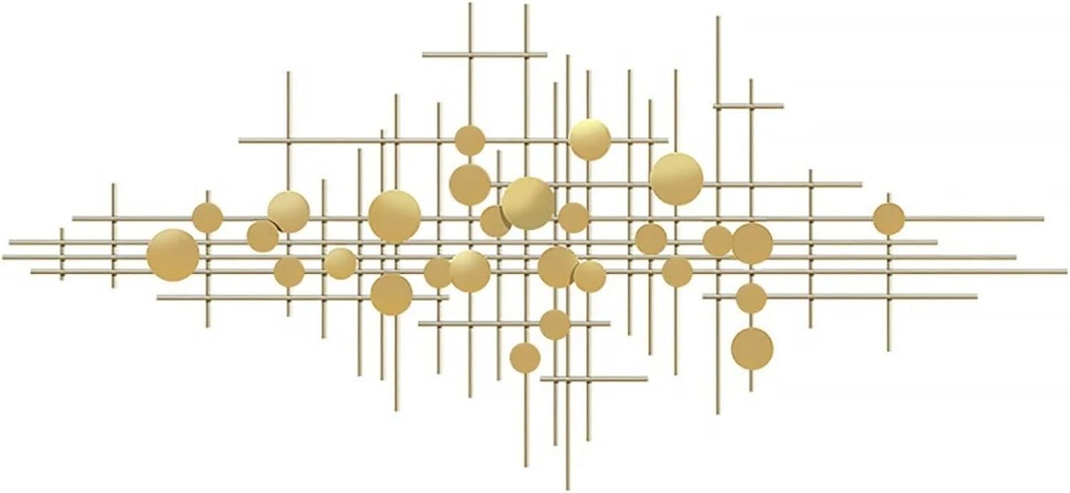 homary Modern Metal Wall Decor Set of 2 – Large Abstract Rectangle 3D Wall Sculpture, Contemporary Gold & Silver Decorative Art for Living Room, Bedroom, Office (Gold & Silver -1)