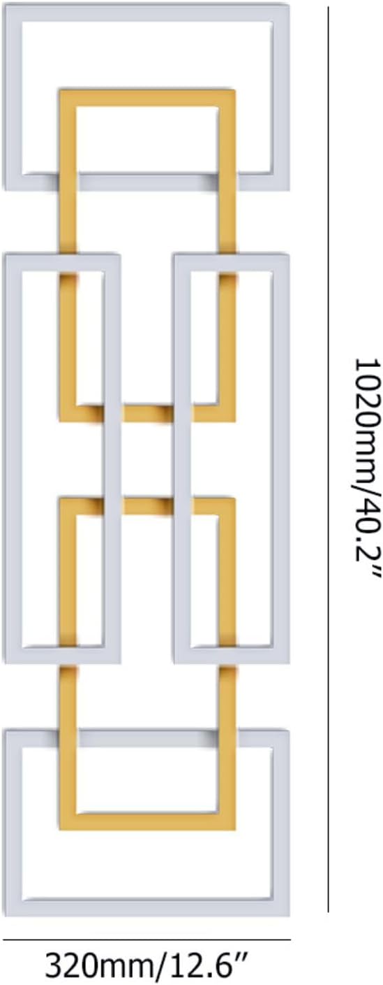 homary Modern Metal Wall Decor Set of 2 – Large Abstract Rectangle 3D Wall Sculpture, Contemporary Gold & Silver Decorative Art for Living Room, Bedroom, Office (Gold & Silver -1)