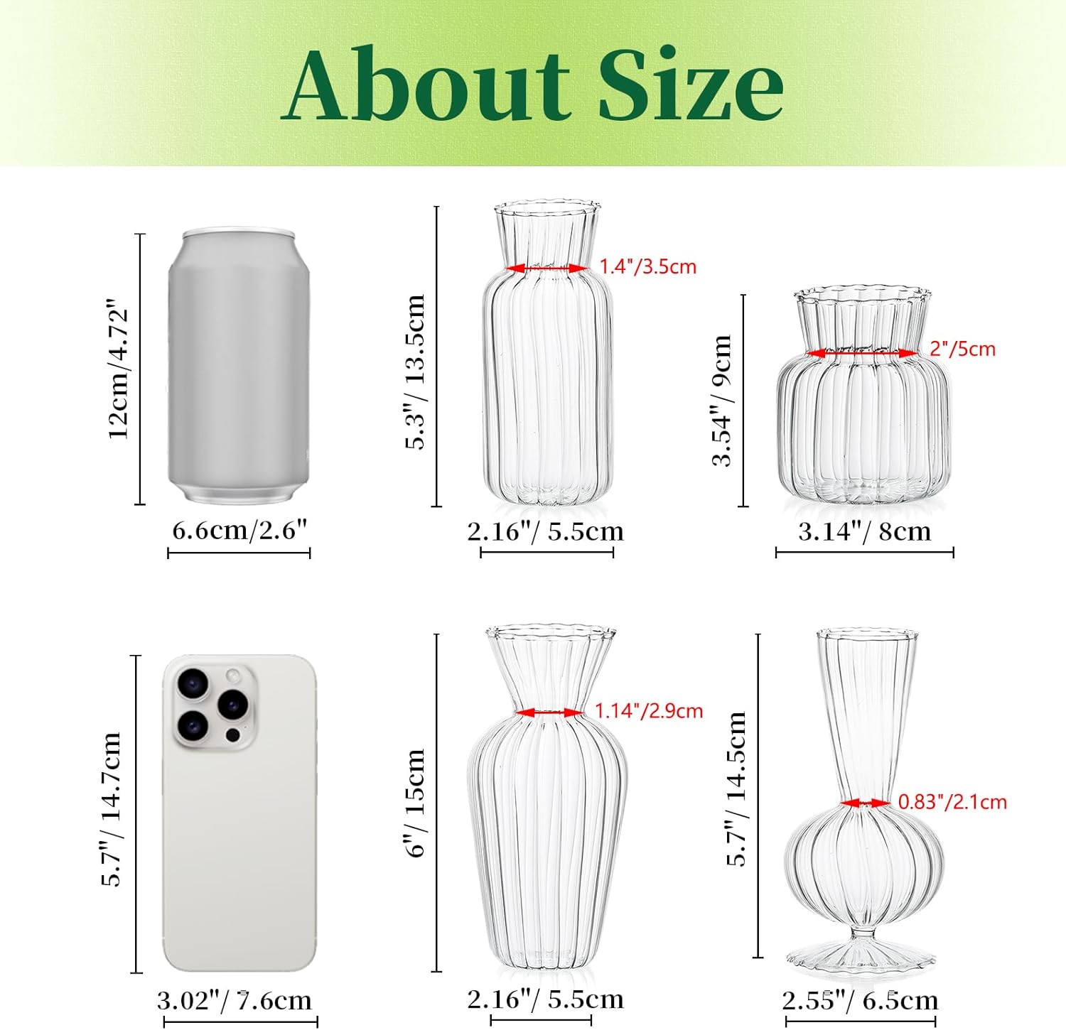 Mini Glass Vases for Centerpieces - Hewory Small Clear Bud Vase in Bulk, Cute Flower Vases Set for Wedding, Home Decoration, Table Decor (Clear, 16)