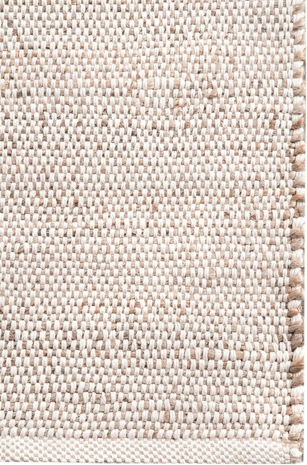 S & L Homes Jute Cotton Hand Woven Natural Farmhouse Area Rug for Living Room - Rustic Vintage Bohemian Décor - (8' x 10' Natural)