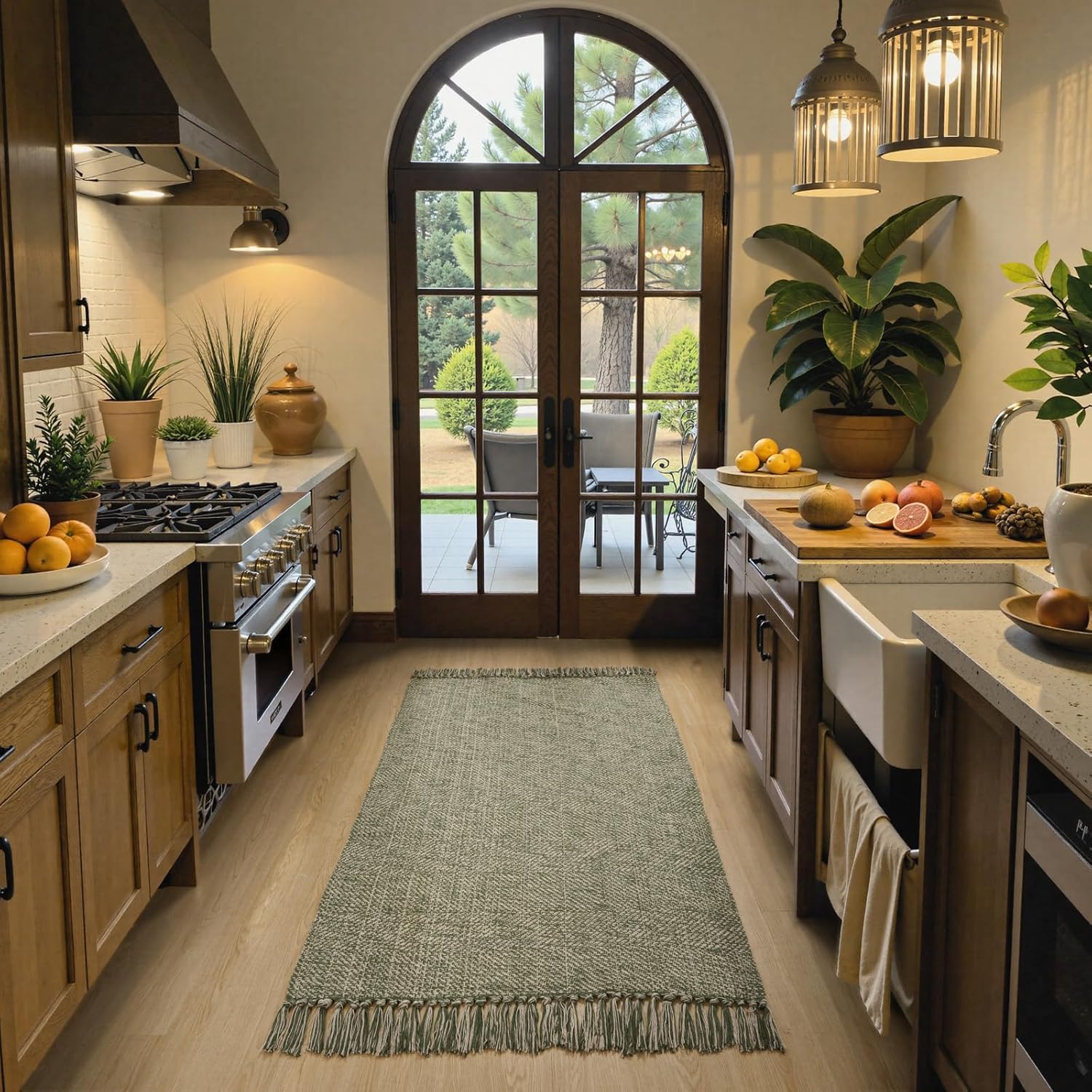 Collive Comfy Area Rug 4' x 6', Tan/Cream Woven Cotton Bedroom Rugs, Modern Indoor Accent Rug Floor Carpet with Tassel for Living Room, Nursery Room, Dining Room, Bedside, Office, Patio Decor