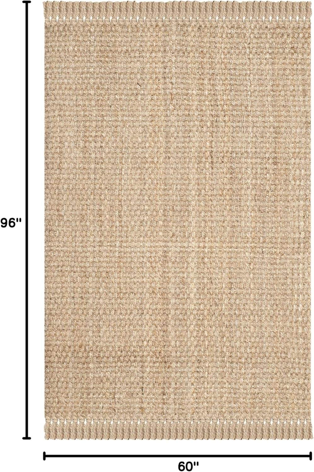 SAFAVIEH Natural Fiber Collection Area Rug - 5' x 8', Natural, Handmade Tassel Jute, Ideal for High Traffic Areas in Living Room, Bedroom (NF467A)