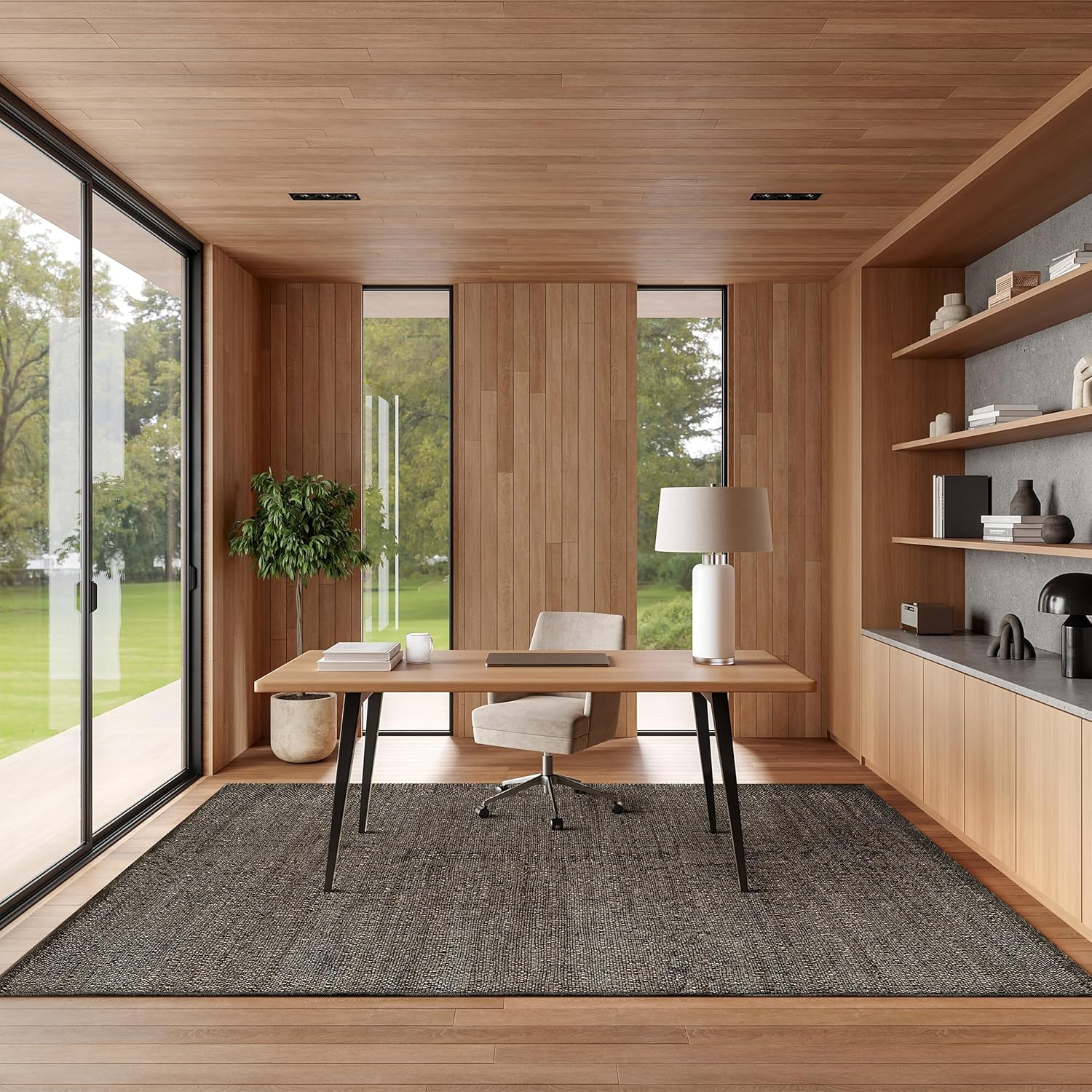 nuLOOM 4x6 Elfriede Jute & Cotton Hand Woven Area Rug, Natural, Solid Rustic Farmhouse Style, Weaved Design, Natural Fiber, For Bedroom, Living Room, Dining Room, Hallway, Office, Entryway