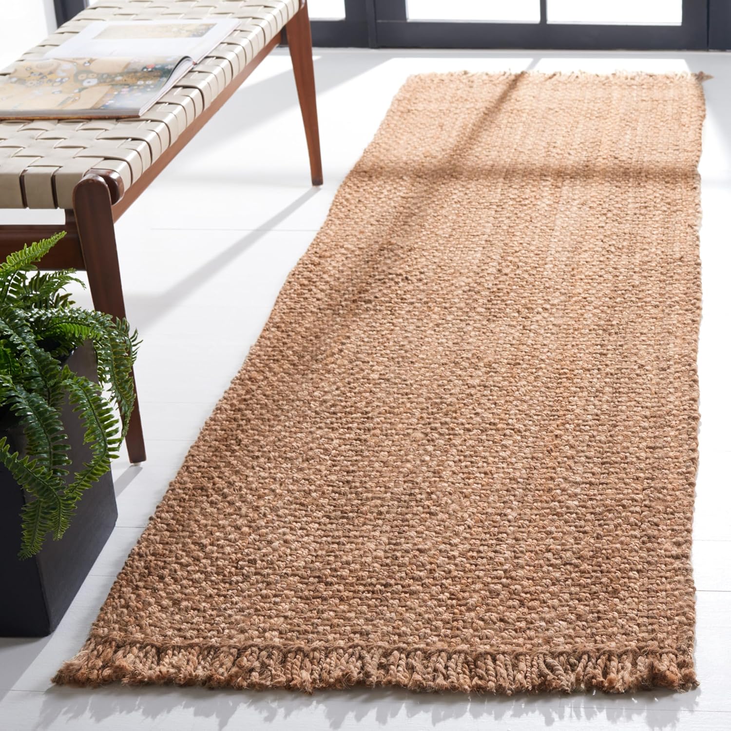 SAFAVIEH Natural Fiber Collection Area Rug - 5' x 8', Natural, Handmade Tassel Jute, Ideal for High Traffic Areas in Living Room, Bedroom (NF467A)