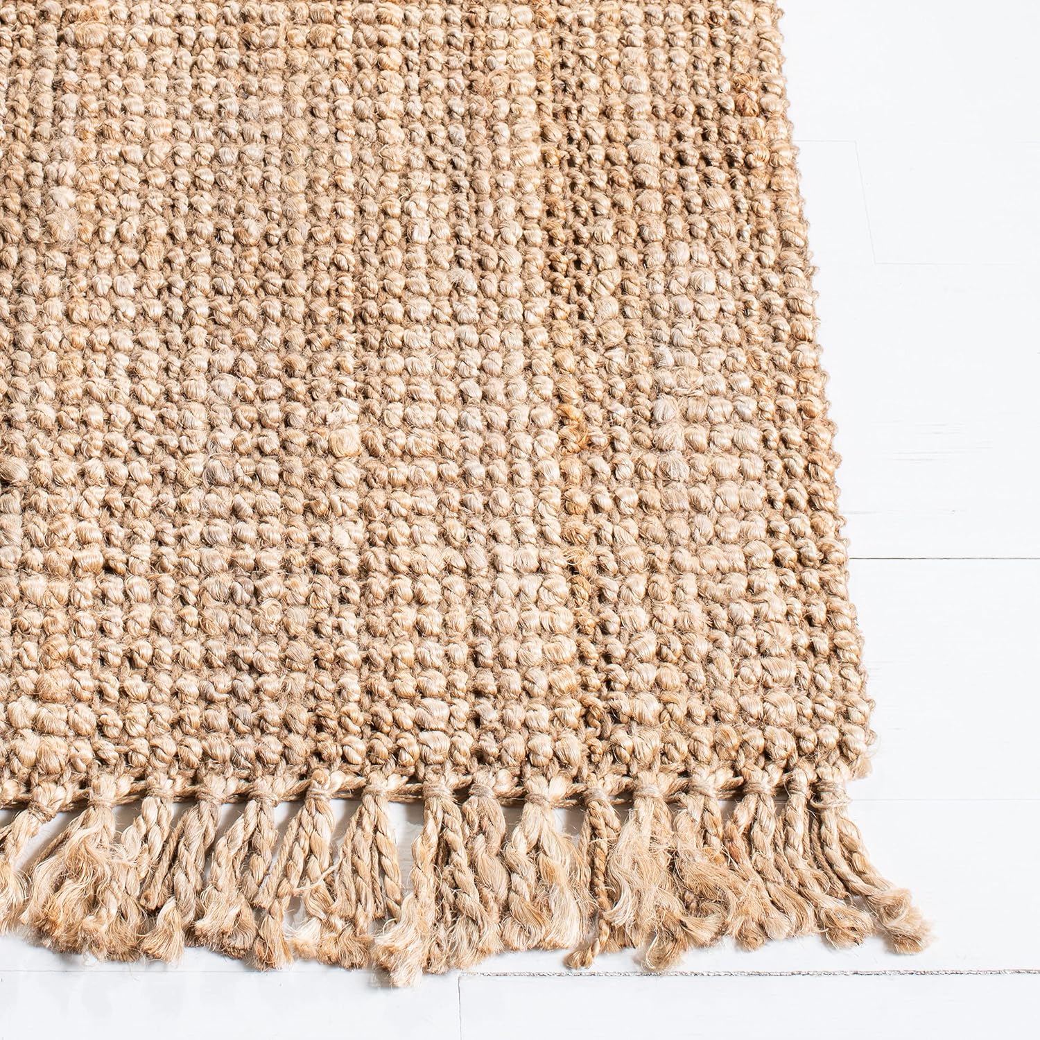 SAFAVIEH Natural Fiber Collection Area Rug - 5' x 8', Natural, Handmade Woven Fringe Jute, Ideal for High Traffic Areas in Living Room, Bedroom (NF809A)