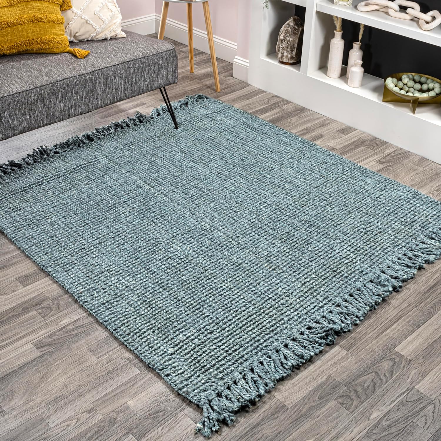 JONATHAN Y Handwoven Jute Fringe Natural Indoor Area Rug, 5x8, Pata, Bohemian, Rustic, Cottage, Easy-Cleaning for Living Room, Bedroom, Kitchen, Non-Shedding (NRF103A-5)