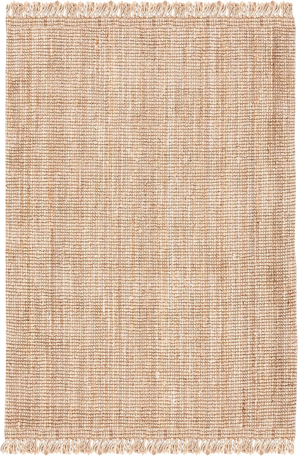 SAFAVIEH Natural Fiber Collection Area Rug - 5' x 8', Natural, Handmade Woven Fringe Jute, Ideal for High Traffic Areas in Living Room, Bedroom (NF809A)