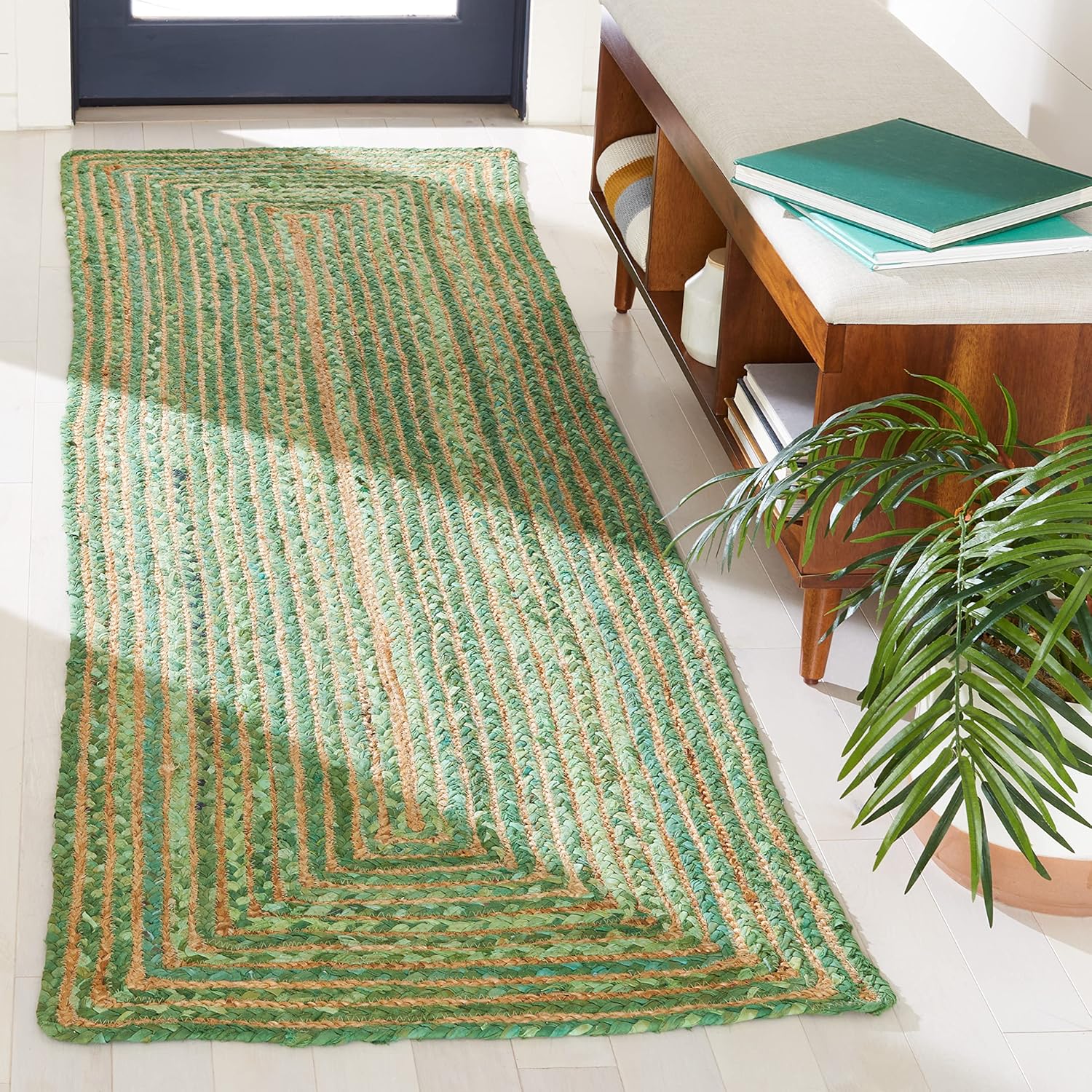 SAFAVIEH Area Rug 5x8 - Cape Cod Collection - Beige & Multi, Handmade Jute & Cotton, Woven Braided Design (CAP202B)