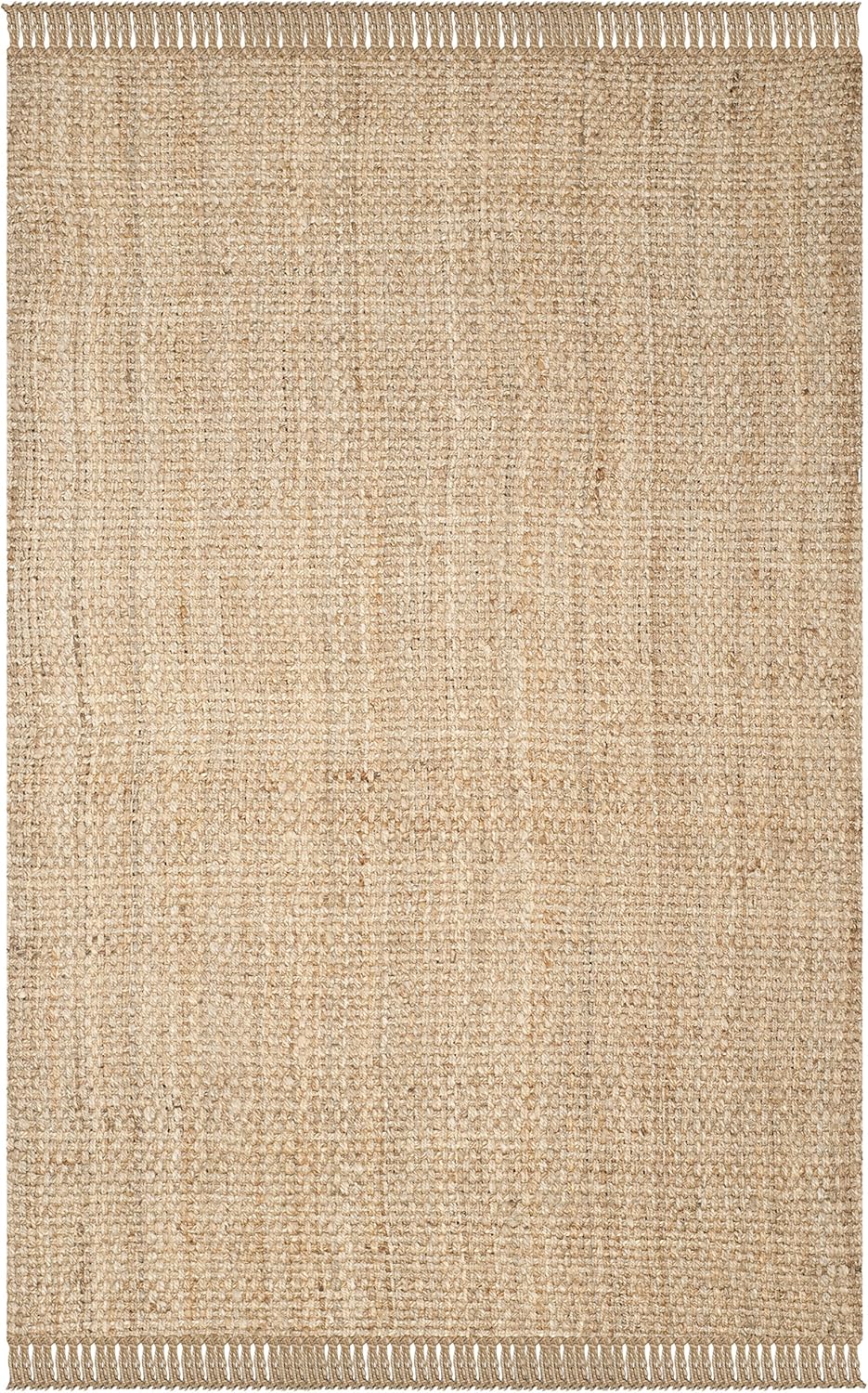 SAFAVIEH Natural Fiber Collection Area Rug - 5' x 8', Natural, Handmade Tassel Jute, Ideal for High Traffic Areas in Living Room, Bedroom (NF467A)